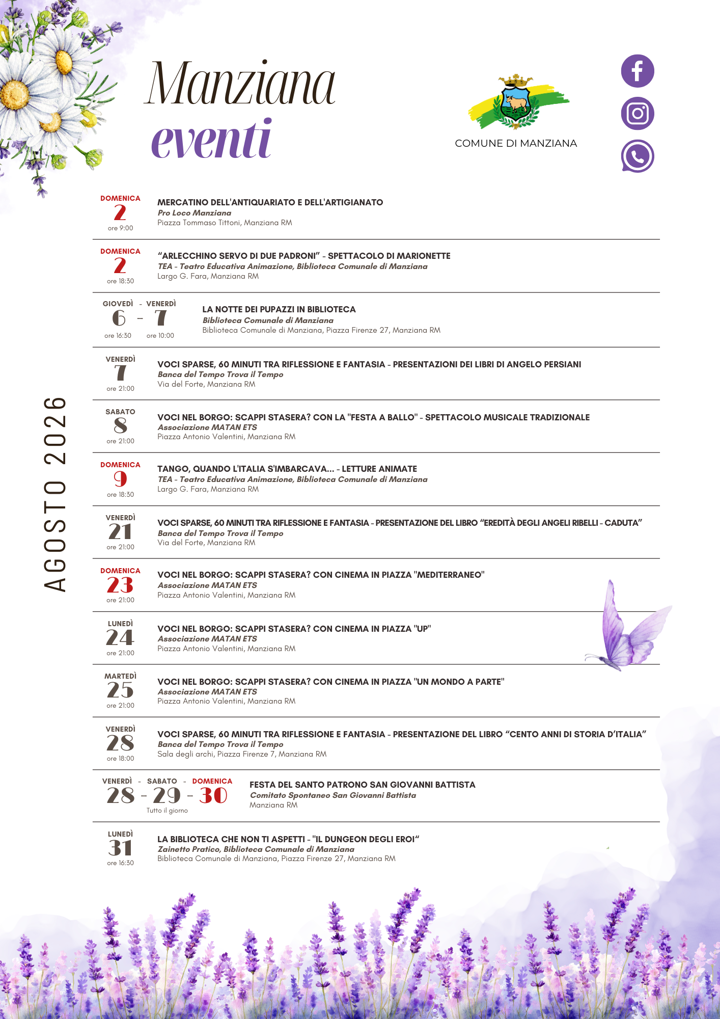 eventi agosto 2026