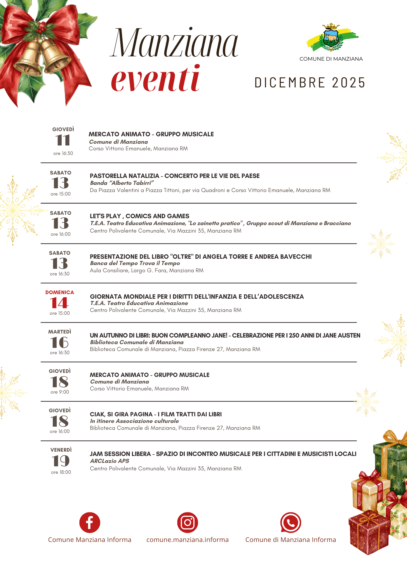 Eventi dicembre 2025-2